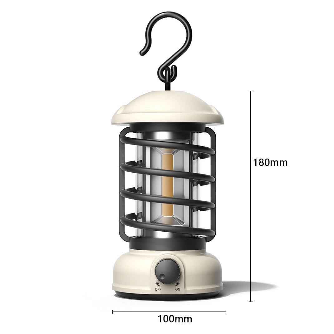 Portable COB LED Camping Lantern Retro Tent Light
