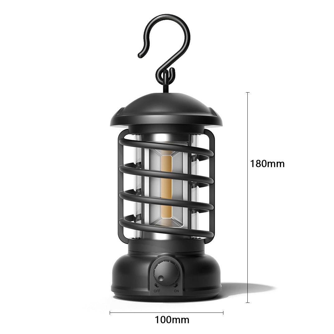Portable COB LED Camping Lantern Retro Tent Light