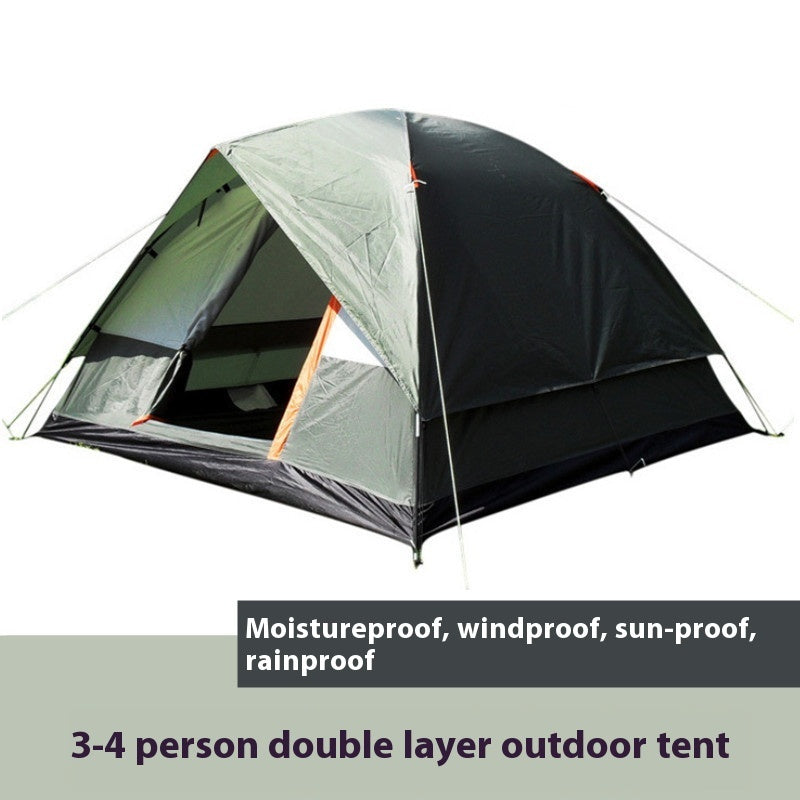 Rainproof Double-Layer Hand-Mounted Camping Tent for Family Travel