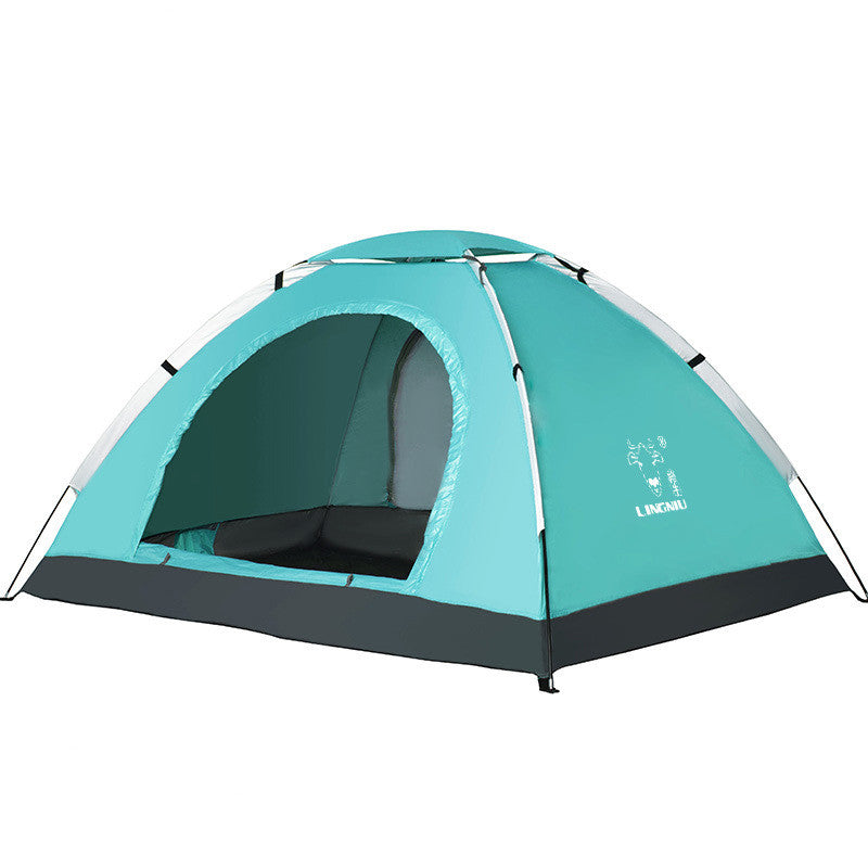 Portable Lightweight Single-Layer Waterproof Outdoor Camping Beach Travel Tent Easy Setup Family