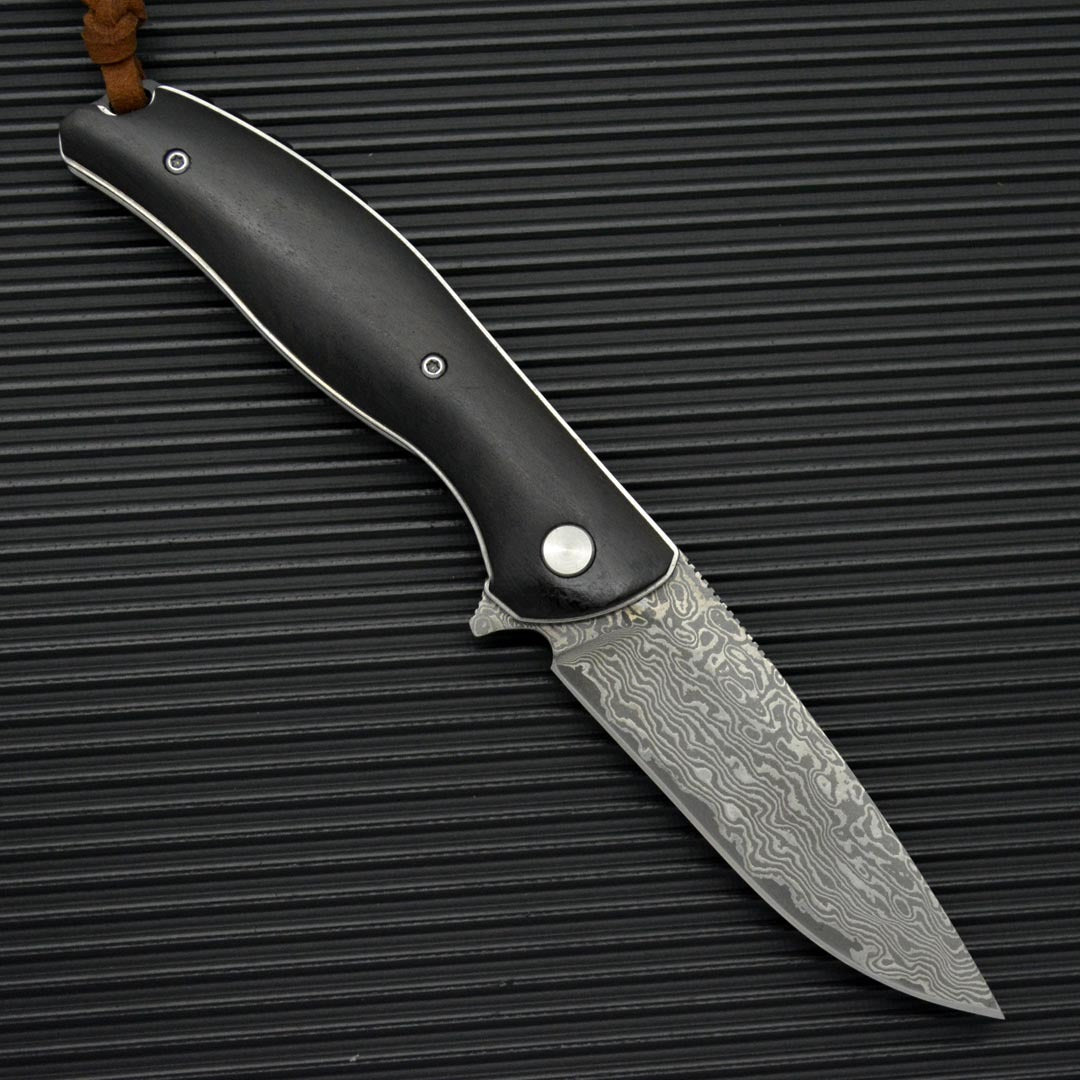 Damascus Steel Folding Outdoor Knife