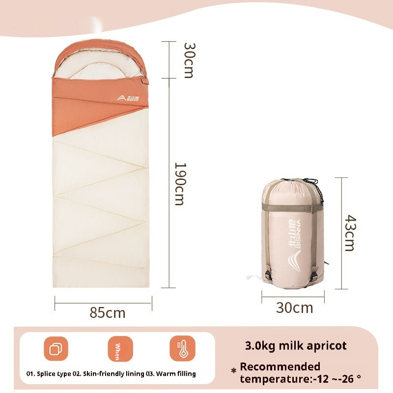 Thickened Warm Cold Protection Sleeping Bag for Outdoor Camping Travel