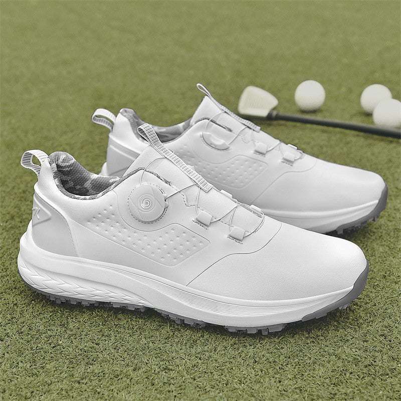 Couple Waterproof Spiked Golf Shoes for Track Use