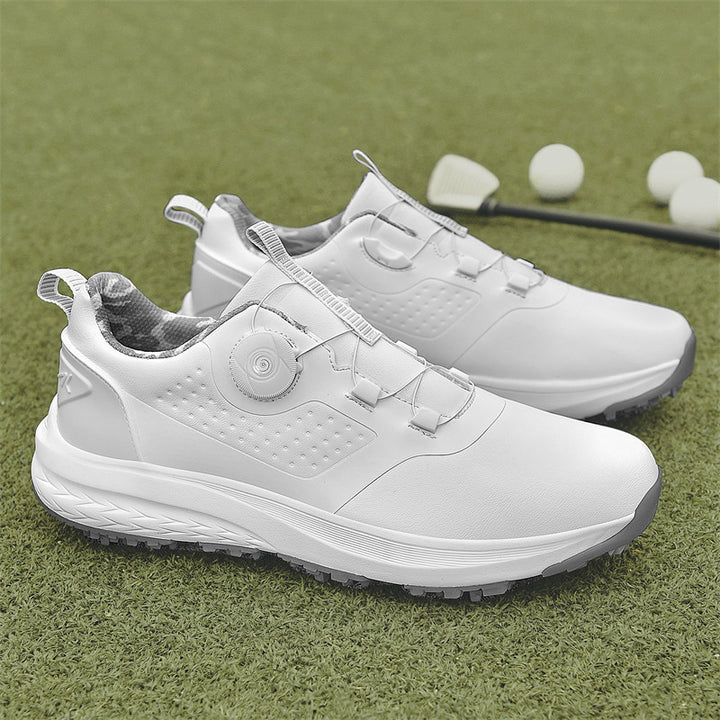 Couple Waterproof Spiked Golf Shoes for Track Use