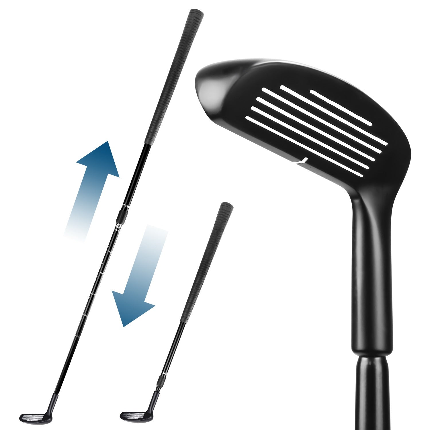 Double-Sided Zinc Alloy Telescopic Golf Club Training Aid