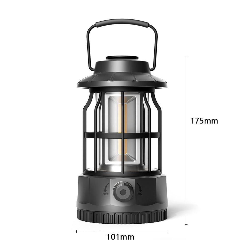 Portable COB LED Camping Lantern Retro Tent Light