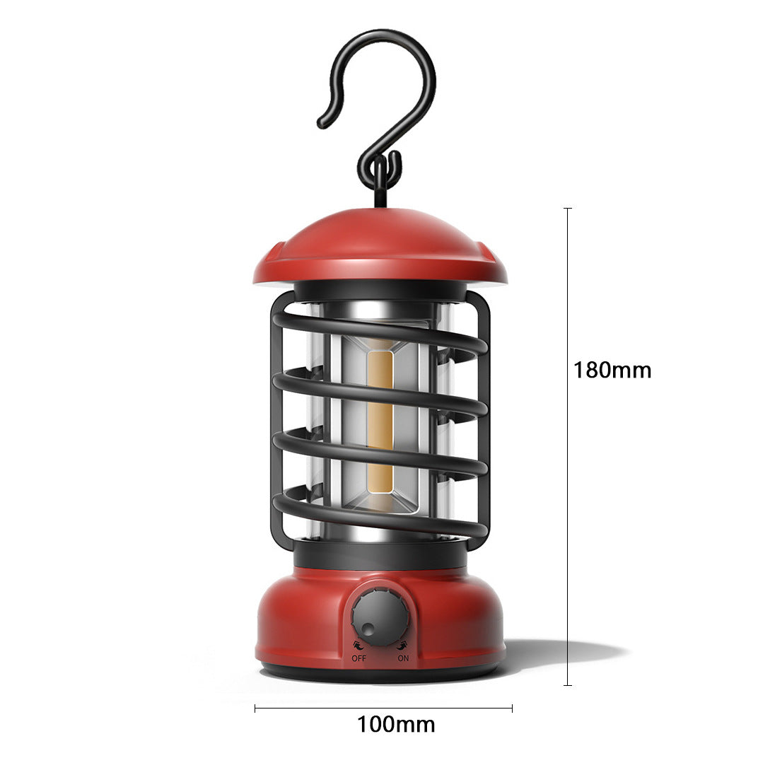 Portable COB LED Camping Lantern Retro Tent Light