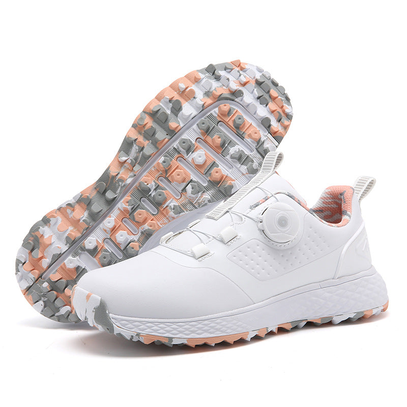 Couple Waterproof Spiked Golf Shoes for Track Use