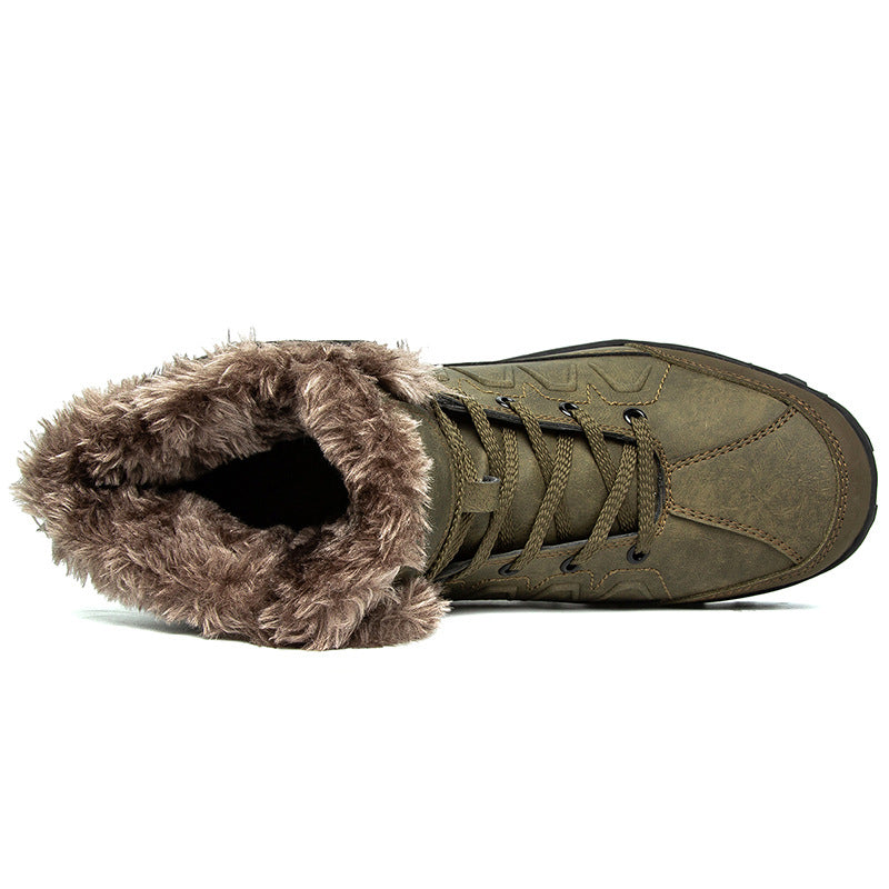 Men’s Plus Size Warm High-Top Cotton Outdoor Shoes