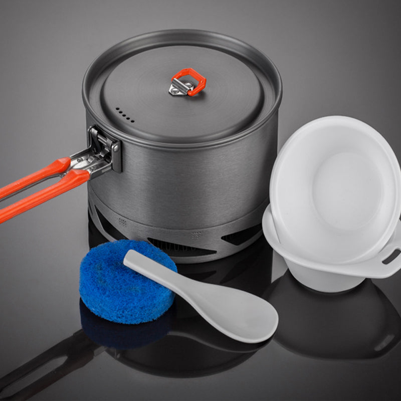 Outdoor Camping Cookware Set with Heat Exchanger Pot And Kettle