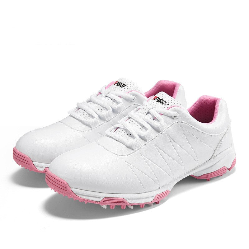 Women’s Waterproof Golf Sneakers with Spin Button And Anti-Slip Laces