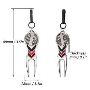 Golf Green Fork With Ball Marker Accessory Tool