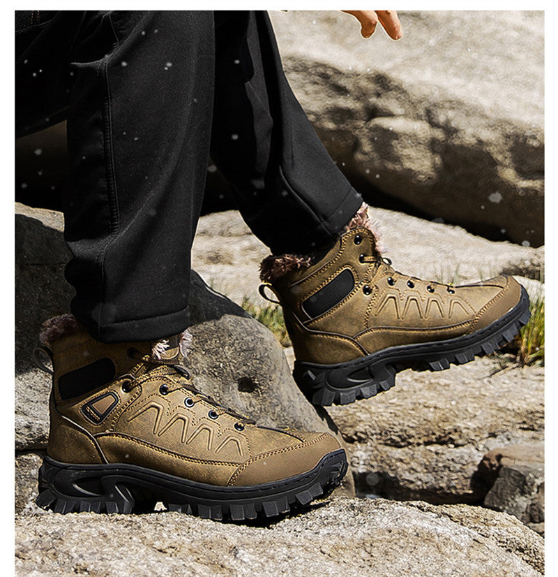 Men’s Plus Size Warm High-Top Cotton Outdoor Shoes