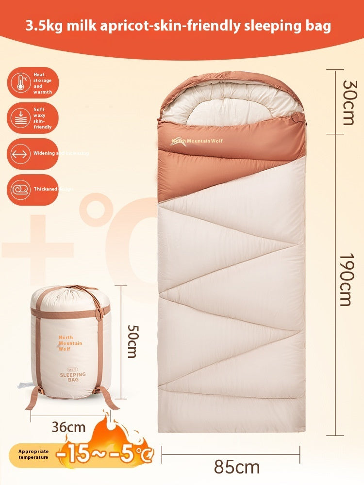 Thickened Warm Cold Protection Sleeping Bag for Outdoor Camping Travel