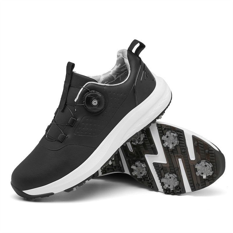 Couple Waterproof Spiked Golf Shoes for Track Use