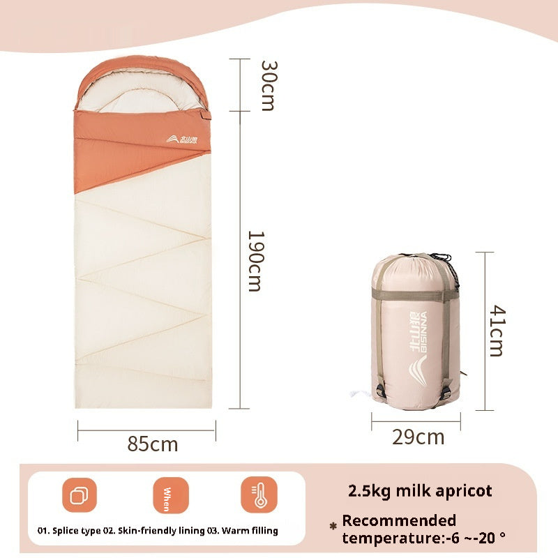 Thickened Warm Cold Protection Sleeping Bag for Outdoor Camping Travel