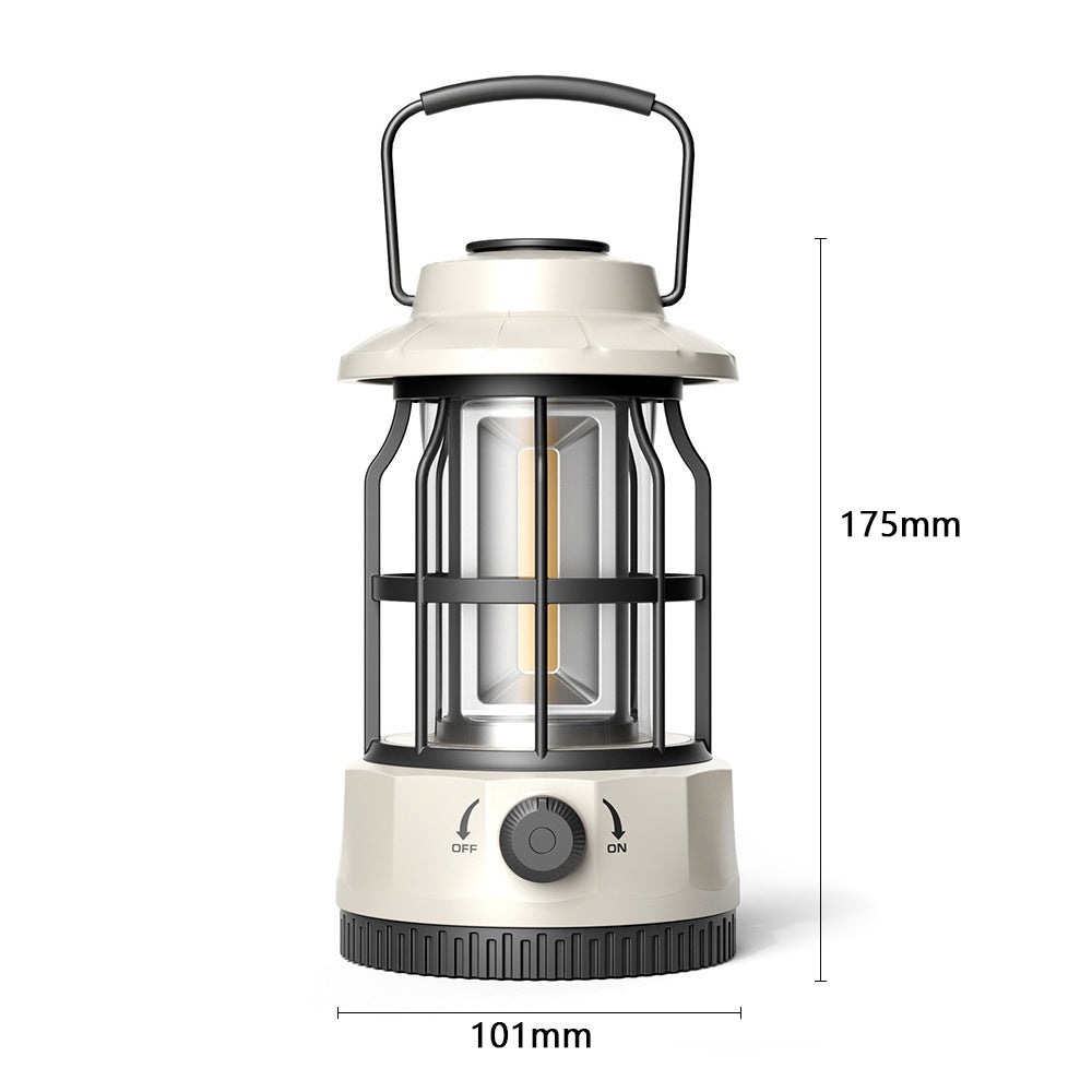 Portable COB LED Camping Lantern Retro Tent Light
