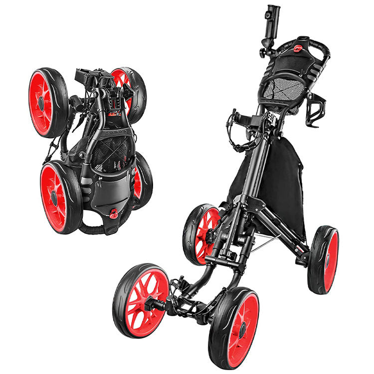 Foldable 4-Wheel Golf Trolley Cart