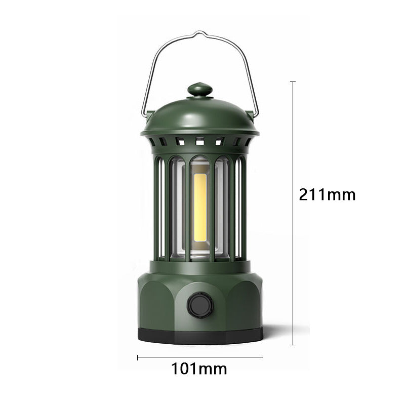 Portable COB LED Camping Lantern Retro Tent Light