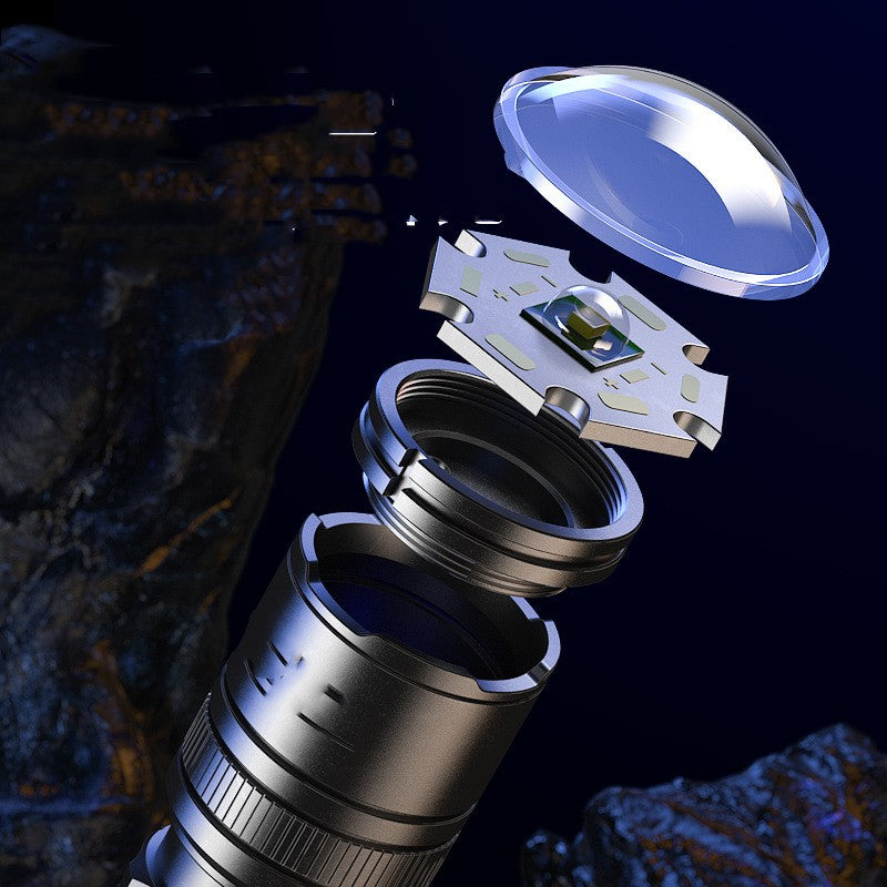 Telescopic Focus Rechargeable Aluminum Alloy LED Flashlight