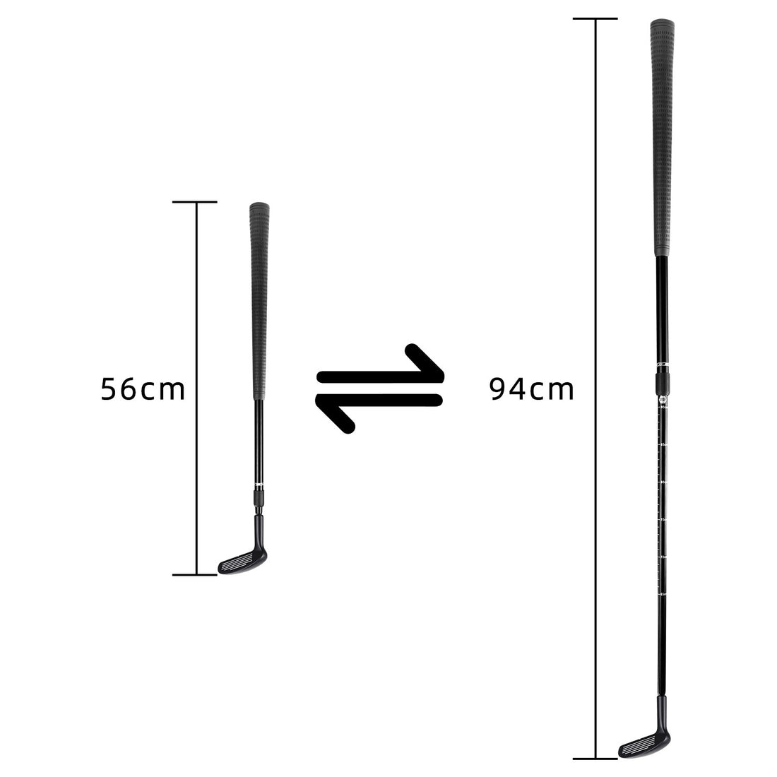 Double-Sided Zinc Alloy Telescopic Golf Club Training Aid