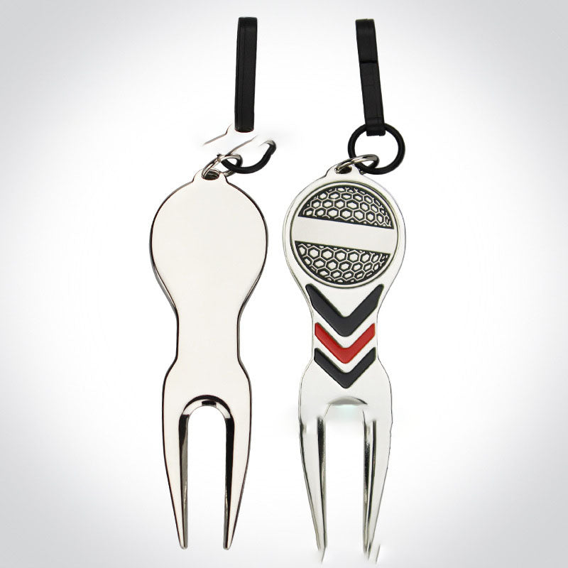 Golf Green Fork With Ball Marker Accessory Tool