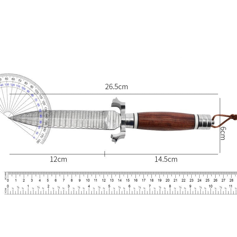 Damascus Steel Multi-Function Outdoor Straight Knife