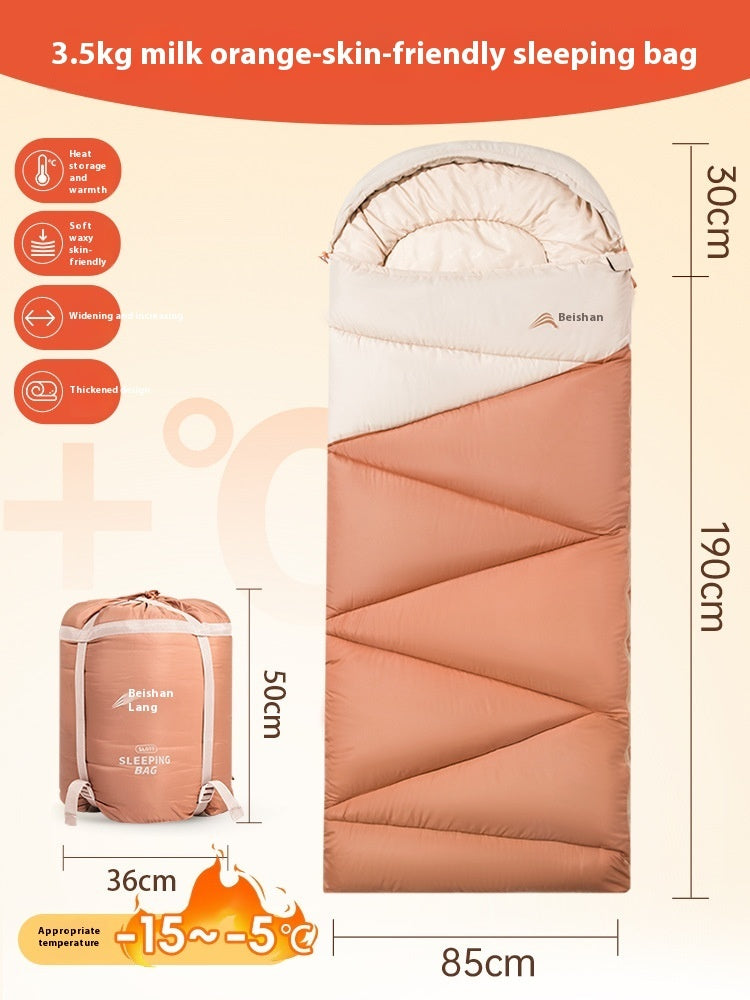 Thickened Warm Cold Protection Sleeping Bag for Outdoor Camping Travel