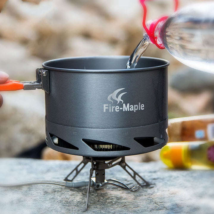 Outdoor Camping Cookware Set with Heat Exchanger Pot And Kettle