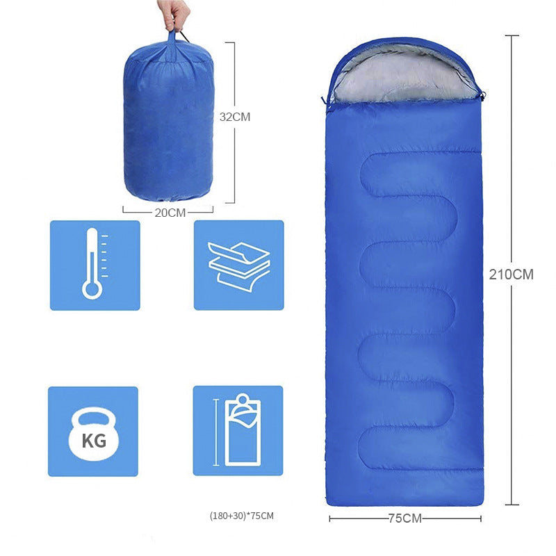 Thickened Hollow Cotton Envelope Winter Camping Sleeping Bag