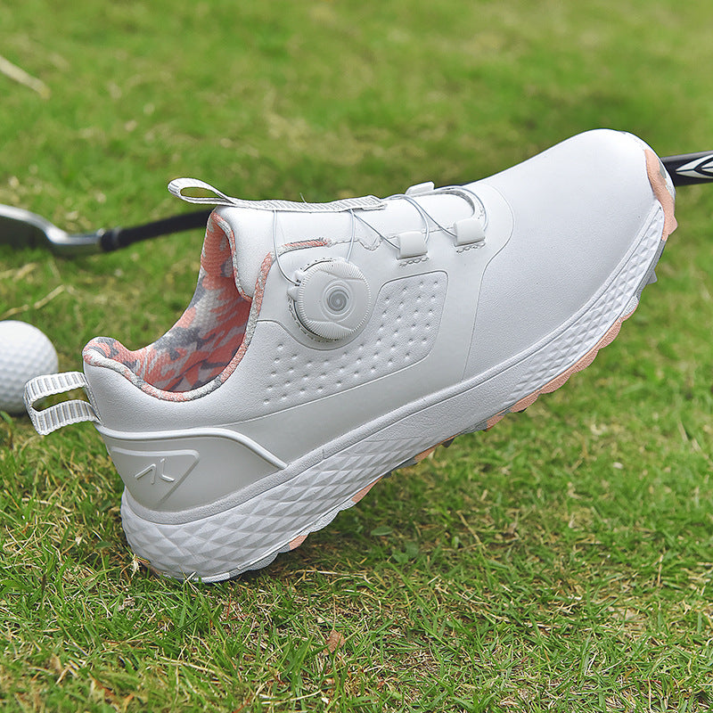 Couple Waterproof Spiked Golf Shoes for Track Use