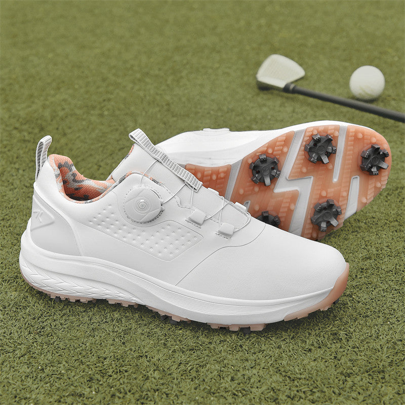 Couple Waterproof Spiked Golf Shoes for Track Use
