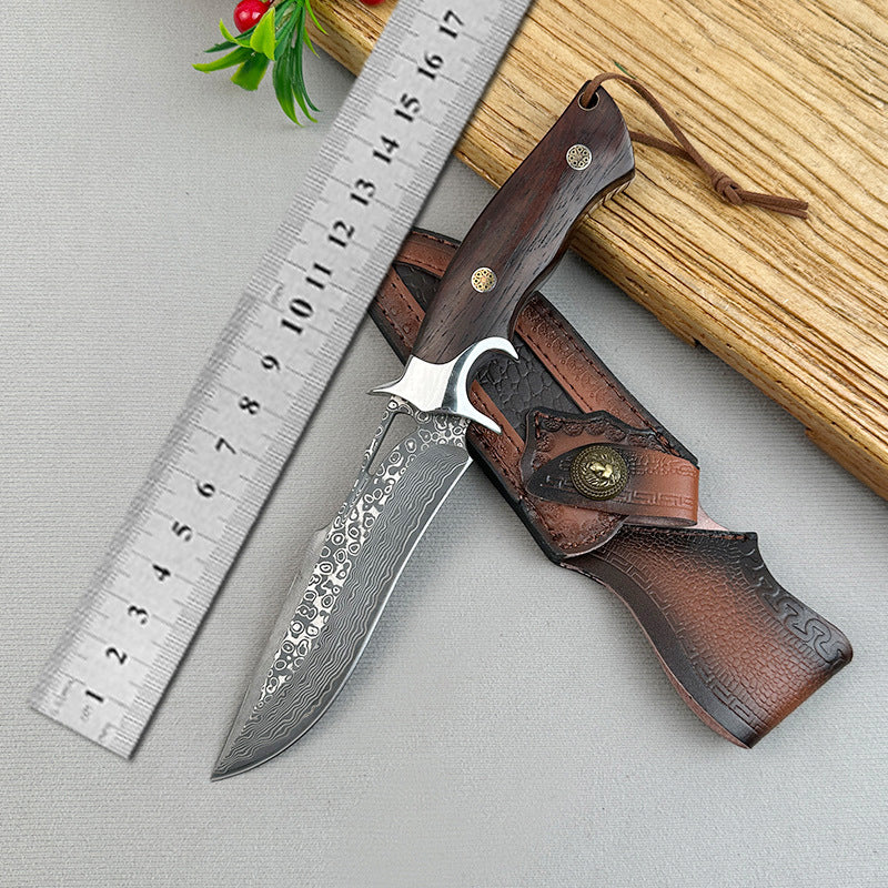 Damascus Steel Outdoor Straight Knife