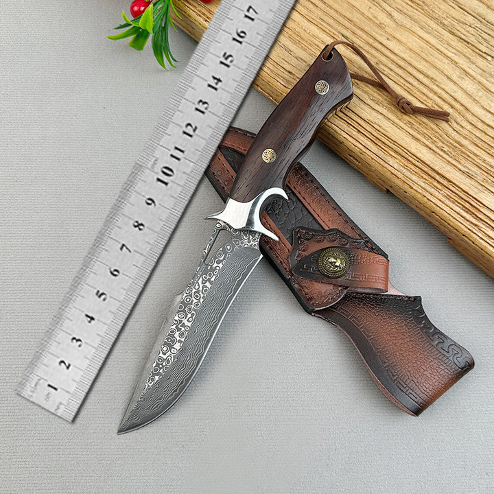 Damascus Steel Outdoor Straight Knife